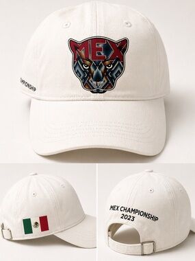 White embossed MEX Logo Baseball Cap